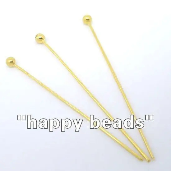 

Free Shipping 500 Pcs Gold Color Ball Head Pins 0.5x30mm Findings (W01842X1)