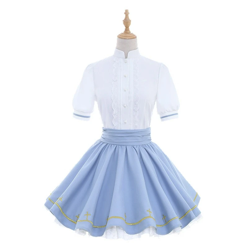 Костюм сакуры Cardcaptor Сакура КИНОМОТО Daidouji Tomoyo магические звезды платье Косплей