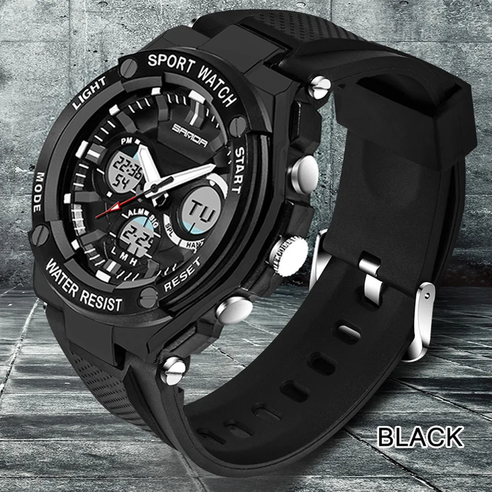 

2017 New Luxury Mens LED Digital Sports Watch Waterproof Rubber Date Alarm Wrist Watch Dropshipping L522