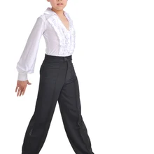 Горячая Распродажа, рубашка для латинского самбы Танго выступление для мальчиков, Детская рубашка с длинным рукавом для бальных танцев