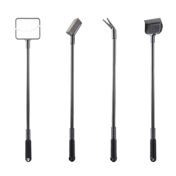 

4 in 1 Cleaning Tools Functional aquarium accessories plastic cleaning sponge brush+gravel rake+aquatic tweezers+fish net