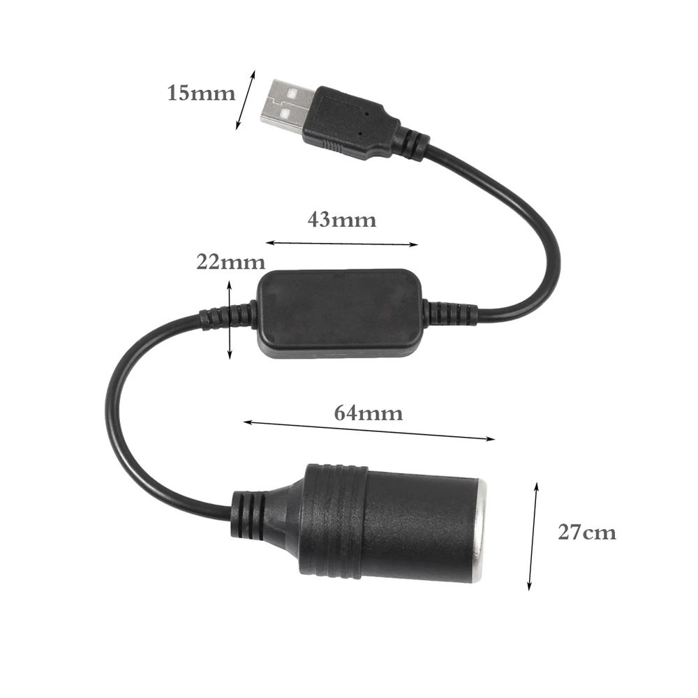 Конвертер адаптер проводной контроллер USB порт для 12 в автомобильный прикуриватель гнездо шнур питания для Xiaomi power Bank DVR