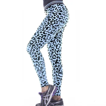 

Leopard 3D Print Blue Leggings Women Slim Fitness Leggings Elastic Workout Leggings Sport Gym Leggins Mujer