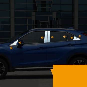 

Stainless steel Car Window Pillar Post Covers Trim Sticker External Accessories For Mitsubishi Eclipse Cross 2018 2019