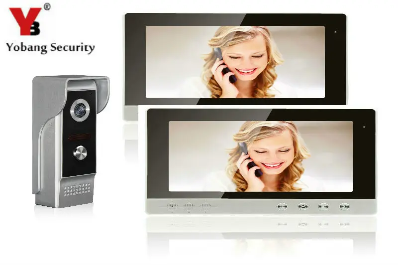 

YobangSecurity 10 Inch LCD Video Doorbell Door Phone Entry Intercom Camera Monitor Security System Kit with 1 Camera 1 Monitor