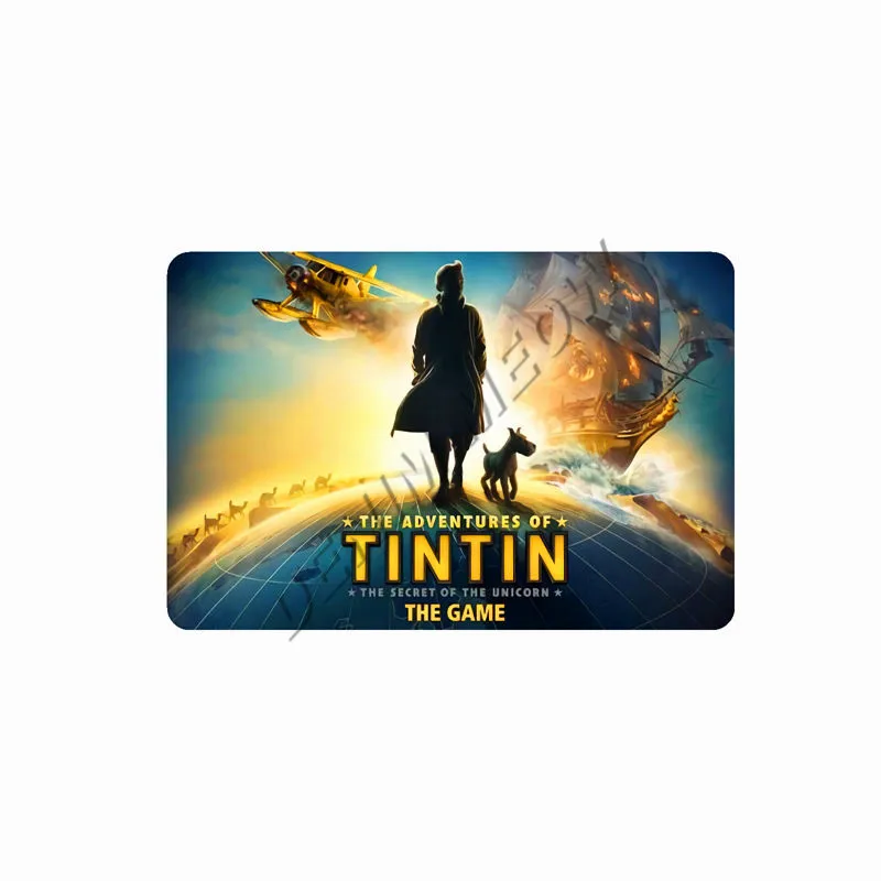 Tintin Catoon Movie Tin Sign Metal Plate Vintage Wall Art Poster Iron Painting Bar Coffee Kids Room Wall Craft Home Decor WY66