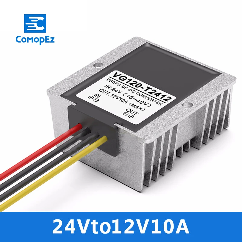 

24V to 12V 10A DC Step-down Power Converter 15-40V Variable 12V 120W Car Power Supply Transformer