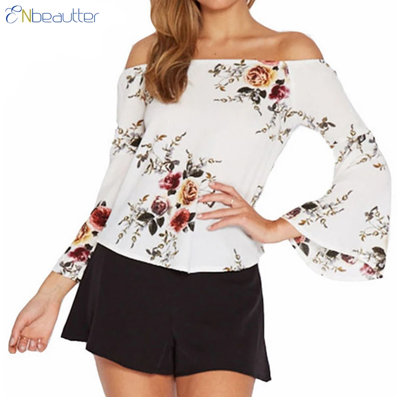 ENbeautter 2018 New Women Summer Shirt Sexy Off Sh...