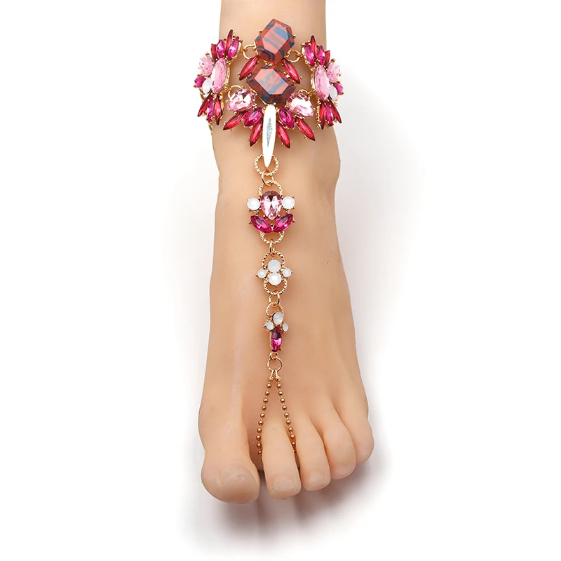 JURAN, сексуальный массивный браслет с кристаллами,, ножные браслеты и браслеты в богемном стиле, женские браслеты с кристаллами, для женщин, макси ювелирные изделия Q1207