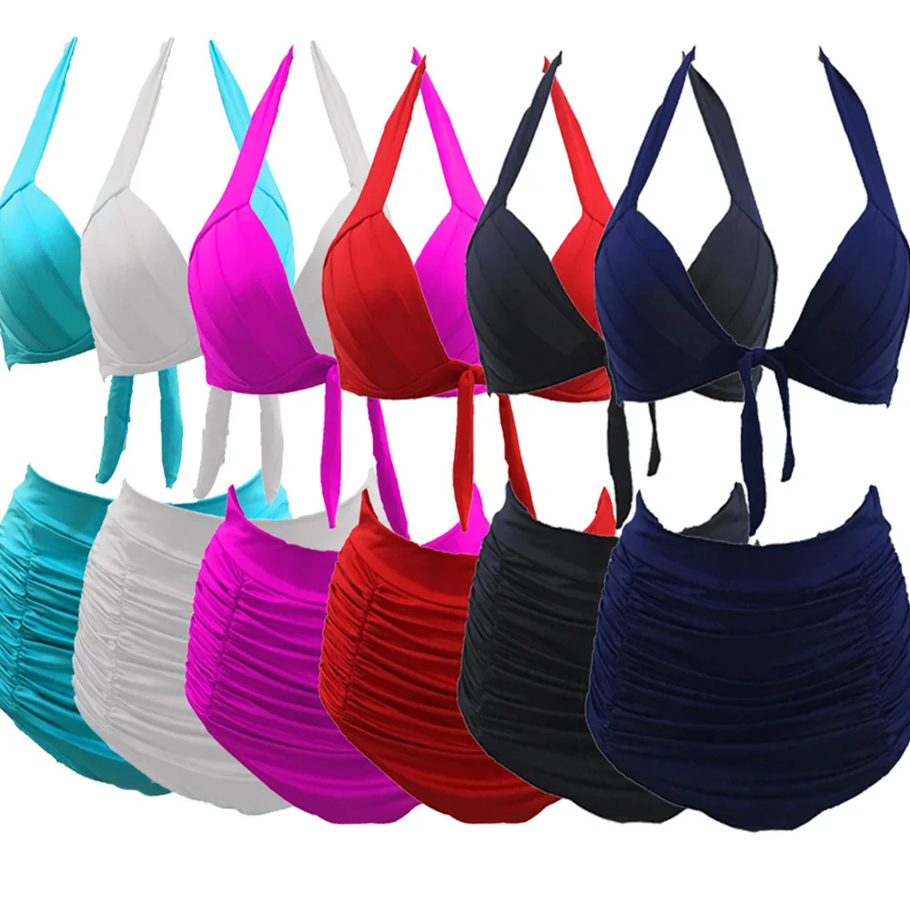 

New High Waist Swimsuit Sexy Multicolor Bikini Ladies Split Swimwear Women Swimsuit Bikini Female Beach Bathing Suit