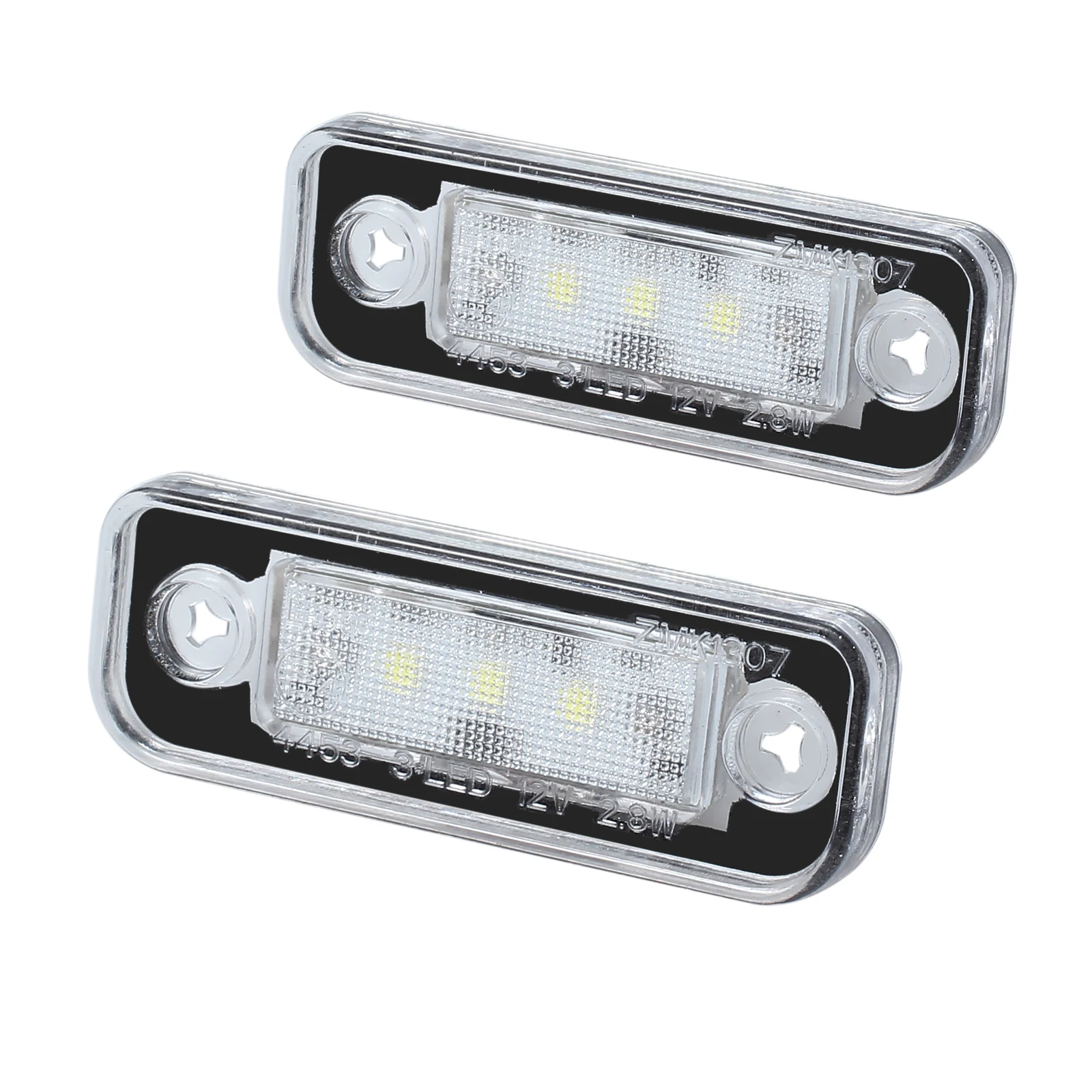 Justech 2 Pcs License Plate Light Lighting Lamps Bulbs 7000K White 3 SMD LEDs for Mercedes Benz SLK R171 S203 W211 S211 / 1103