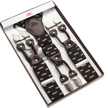 Жаккардовые подтяжки 6 зажимы Подвески Эластичные подтяжки в западном стиле