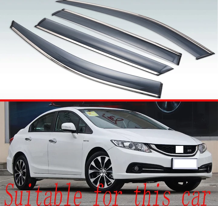 Пластиковые наружные козырьки для Honda Civic 2012 2013 2014 2015 4 шт. | Автомобили и мотоциклы