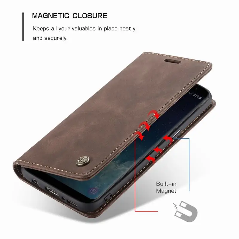 Чехол для Samsung Galaxy S8 Plus S 8 откидная крышка чехол 360 матовая кожа роскошный Магнитный бренд Мягкий силиконовый чехол S8plus