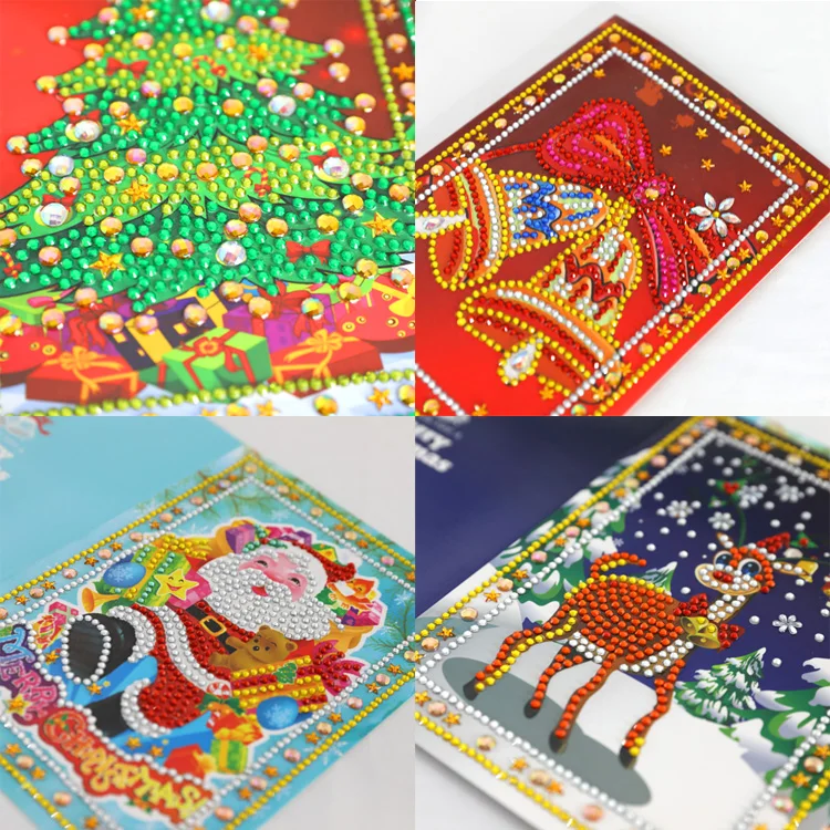 Christmas diamond painting card christmas card new year diamond