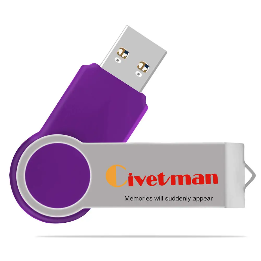 Civetman USB флеш-накопитель 32 ГБ вращающийся металлический USB 3,0 флеш-накопитель 128 г флеш-накопитель высокоскоростной usb-флеш-накопитель 64 ГБ флеш-накопитель - Цвет: purple