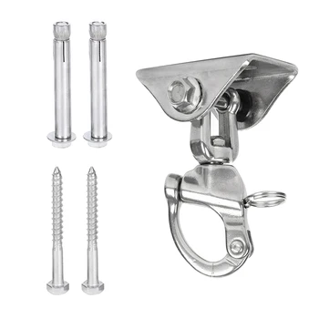 

Stainless Steel 360° Swing Hanger Suspension Hooks 880 lb Capacity for Hammock Chairs Swing Porch Swings Swinging Chairs Install