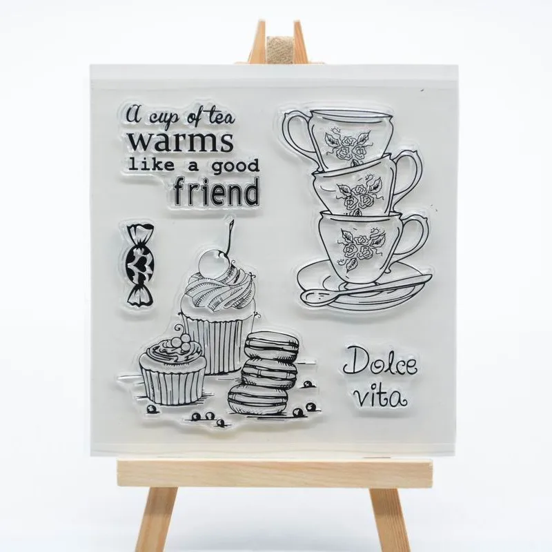 

A cup of Coffee warms like a Friend Scrapbook DIY photo cards account rubber stamp clear stamp transparent stamp 10x10cm CS21754