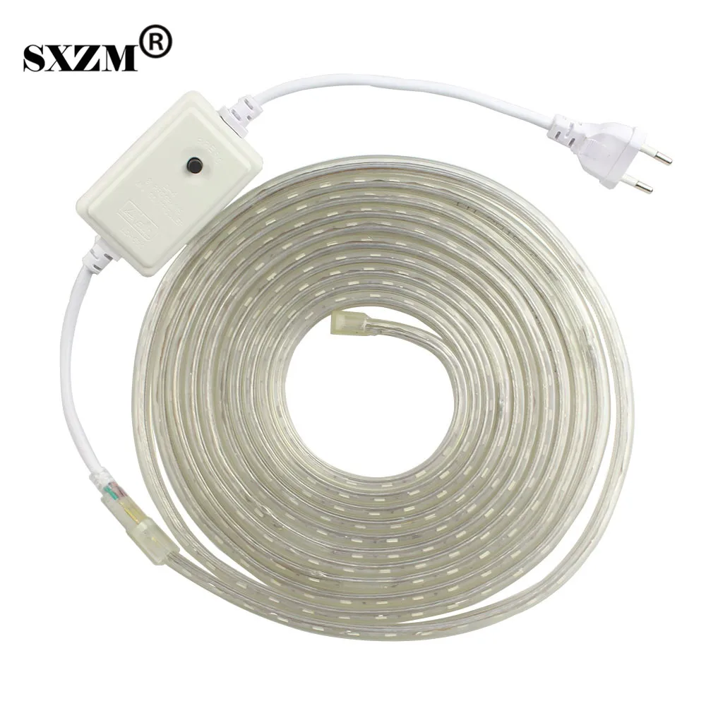 

RGB 5050 Led Strip Light AC220V 60 leds/Meter with EU plug Waterproof outdoor led lighting /White/Warm White/Blue