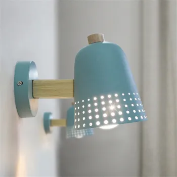 

Nordic Design Modern Wall Light LED Iron Bedside Wall Lamp Wooden Loft Decor Kids Room Wall Sconce Indoor Lighting Lampara