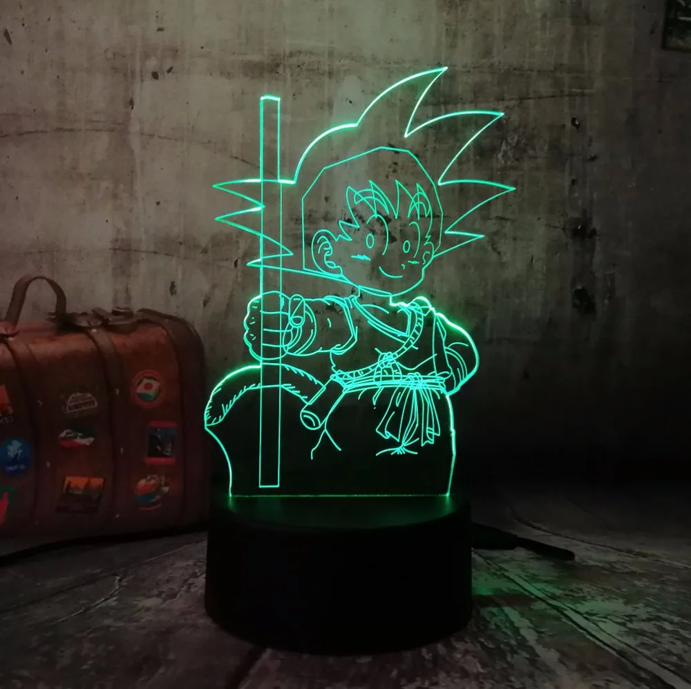  3D Table lamp Night Light Dragon Ball Super Son Goku Monkey LEd bulb home bar Decoration ac transfo - 32836853800