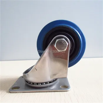 

4 pcs 3 inch polyurethane rubber swivel industrial steel casters