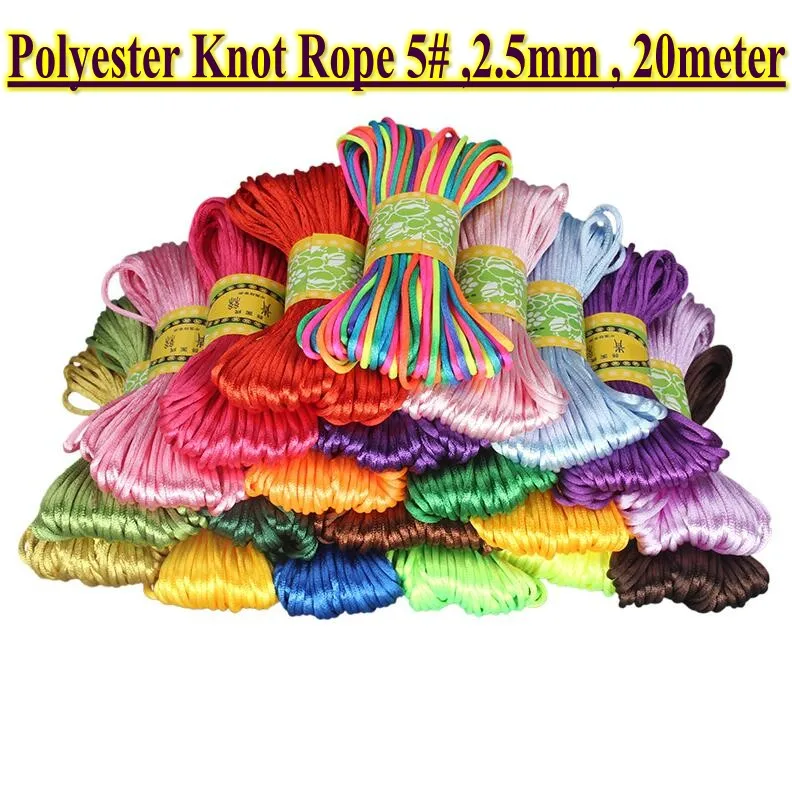 

Free shipment--20M Polyester Rope Knitting Rope DIY Handmade Accessory Chinese Knot Rope 5# 2.5mm Decorative tape