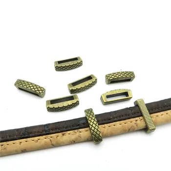 

20pcs For 10mm flat leather Antiquer Brass Sliders Bar Spacer Bronze Beads jewelry finding supplies D-1-85