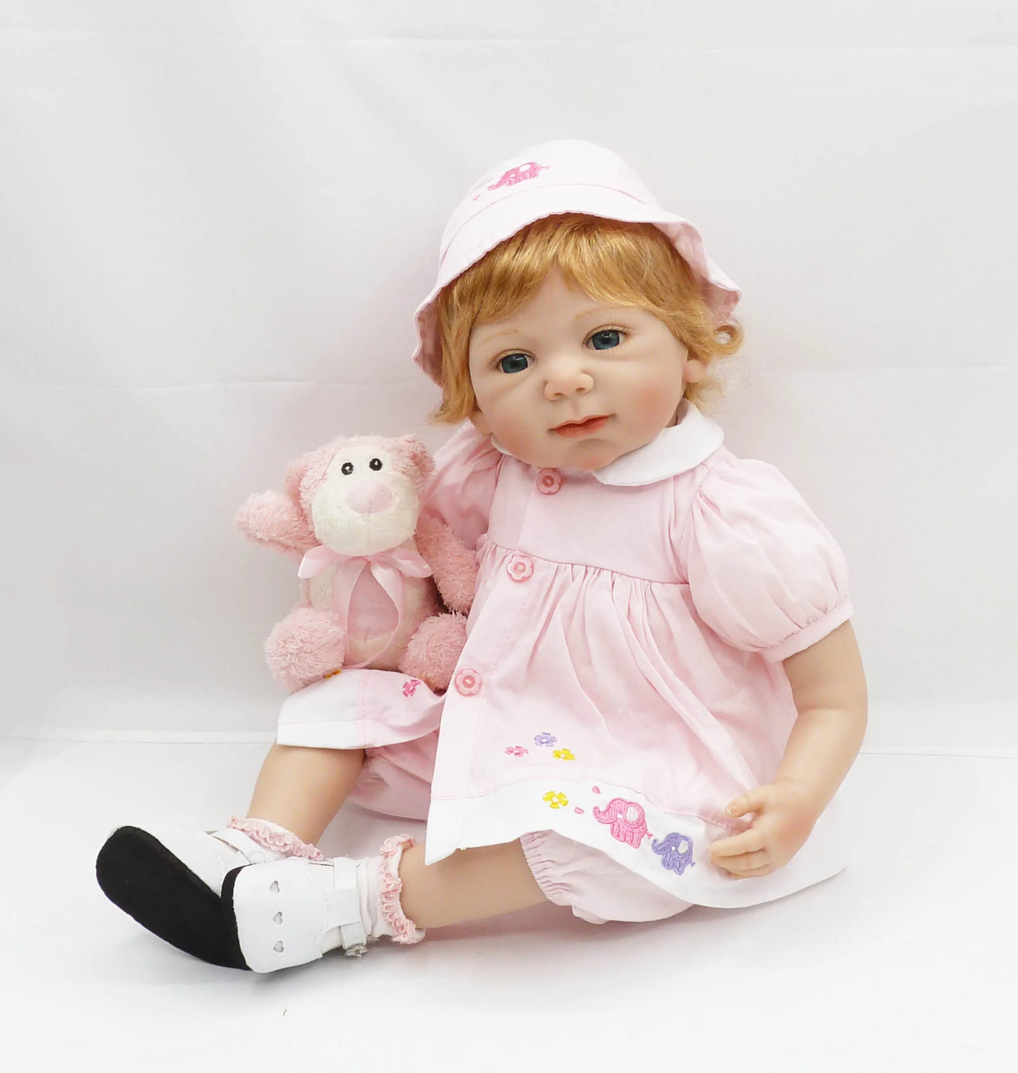 20 дюймов хлопок тело силиконовая кукла новорожденного ребенка Спящая девочка с милой одеждой детские игрушки для девочек Playmate рождественские подарки