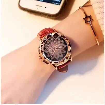 Женские кварцевые наручные часы в стиле ретро с цветным мрамором, кварцевые аналоговые женские повседневные часы с цветком