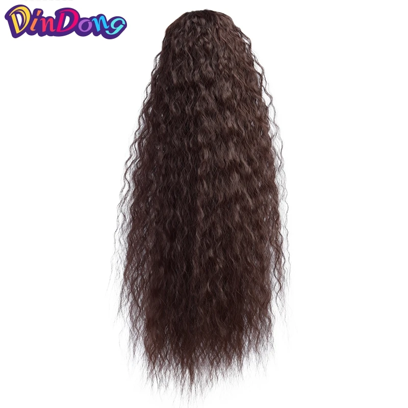 Rabo de Cavalo Sintético de Rabo de Cavalo Extensões de Cabelo Dindong Encaracolado ''puff Afro Clipe Sintético de 120 g - Pacote Envoltório Africano Americano 18 26 Apliques e perucas
