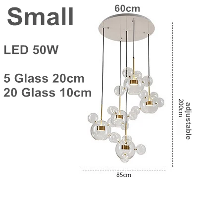 Креативный светодиодный подвесной светильник в виде мыльных пузырей для гостиной, спальни, столовой, дизайнерский светильник - Цвет корпуса: Small 5 Light  A