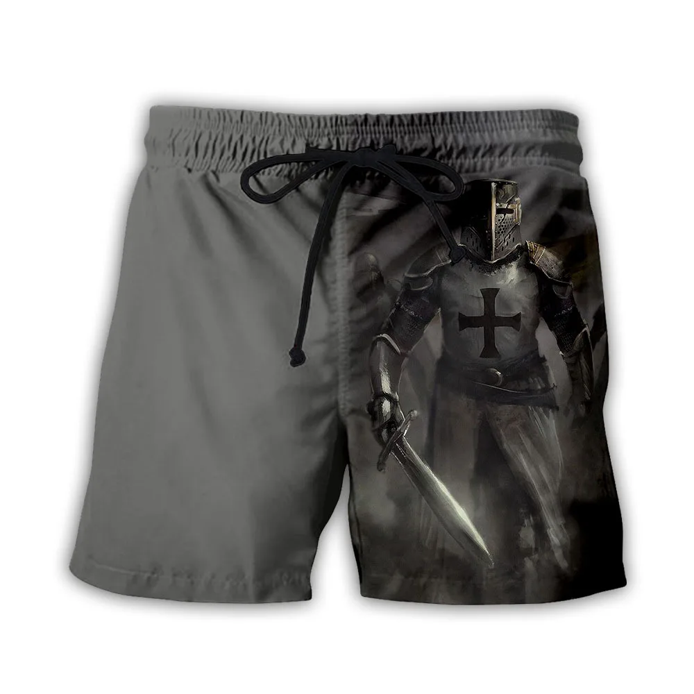 

2019 New Arrival Hot Sale Mens Surf Beach 3D Print Soldier Corss Shorts Pants Anti-sweat Short Homme Bermudas Masculina De Marca