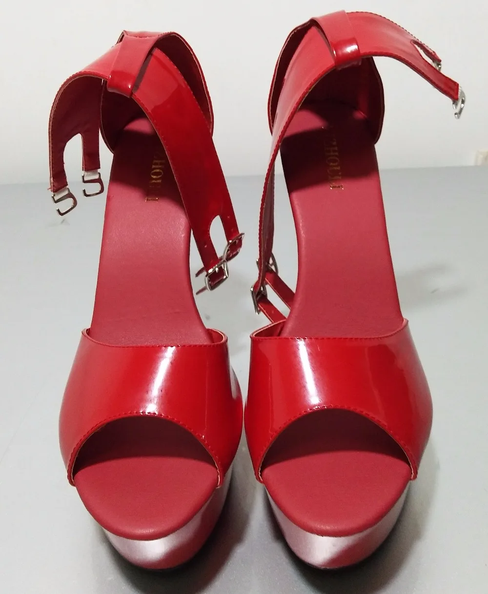 Summer peep-toe sandals 15 cm stiletto heels, sexy stage performance women wedding high-heeled dance shoes