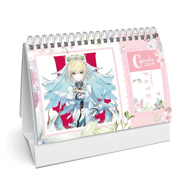 2019 Anime Fate/Stay Night Cartoon Desk Calendar DIY Table Calendars