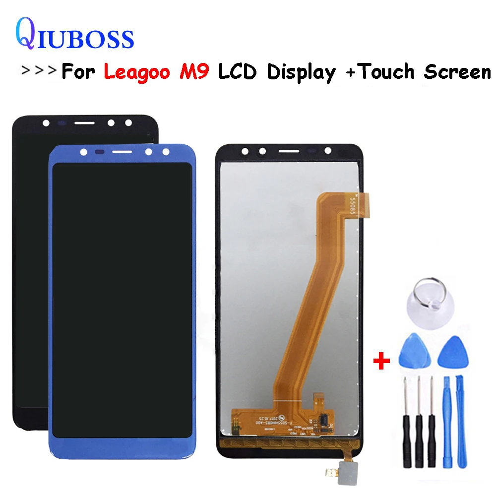 Цена Черный синий для Leagoo M9 ЖК дисплей + кодирующий преобразователь сенсорного экрана в сборе запасные части + инструменты для M9 ЖК экран