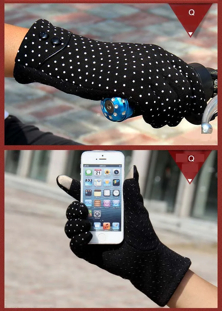 GLV960 Women winter touch screen font b glove b font keep warm outdoor cycling lovely playing
