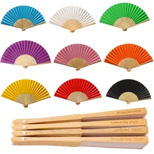 50Pcs Gepersonaliseerde Vouwen Papier Hand Fan Fold Vintage Papier Fans Wedding Party Gunsten Kraamcadeau Bruiloft Decoratie Fan