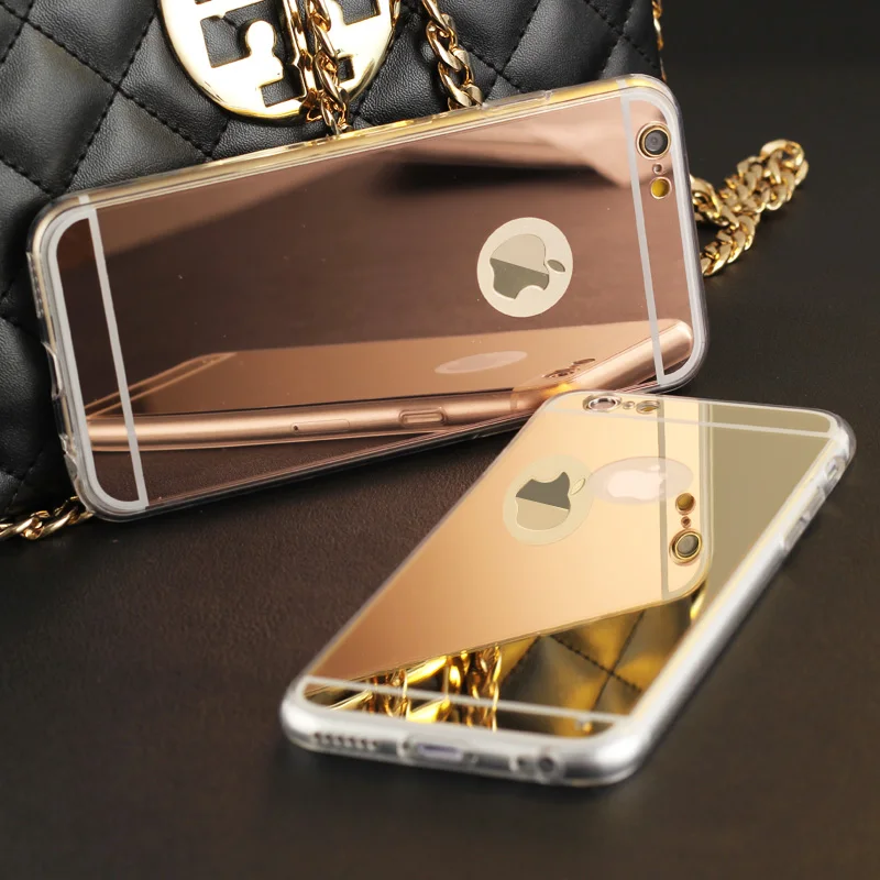 High Quality Fashion Deluxe Electroplating Mirror TPU Clear Soft Phone Case Cover for font b iPhone
