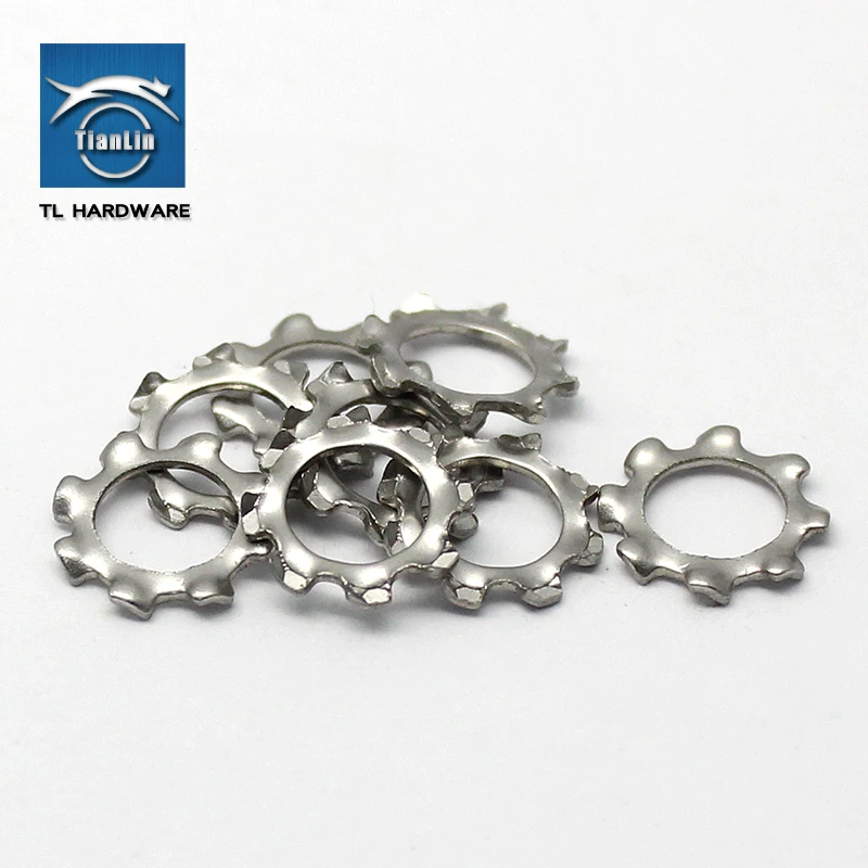

304 stainless steel GB862.1 outer toothed anti-skid gasket washer DIN6797A locking gasket M2.5-M20