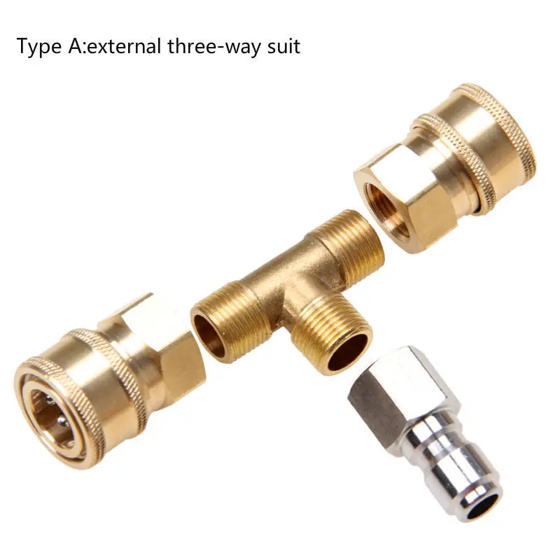 Three way Quick Connector All copper High Pressure Cleaner Car Washing