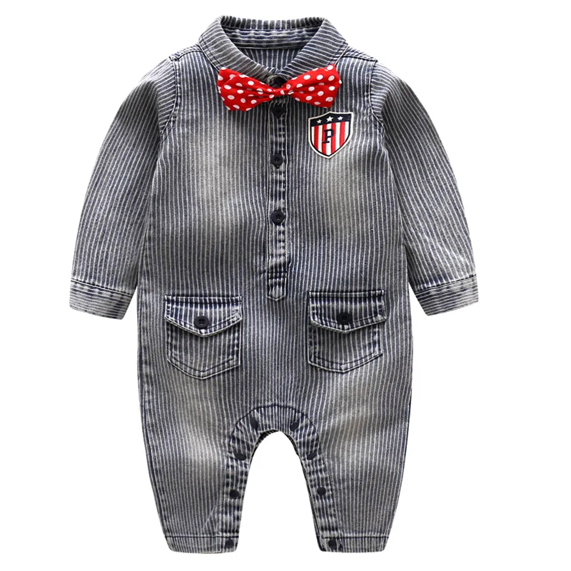 

Striped Rompers for Baby Clothes Boys Denim Jumpsuit Newborn Pajamas Infant One-piece Clothes Toddler Boy Clothes Coveralls