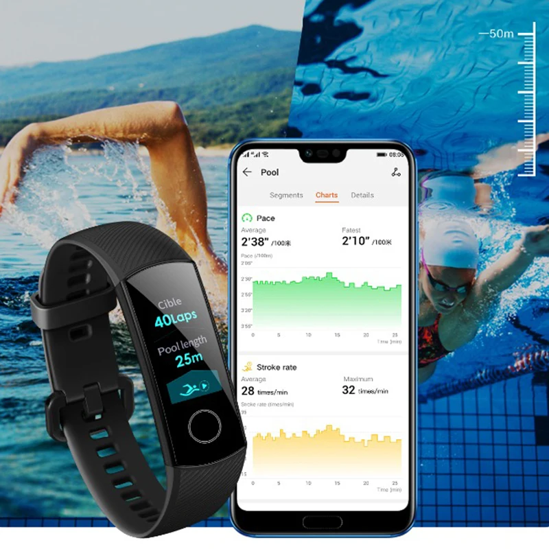 Фитнес браслет HONOR Band 4 смарт часы водонепроницаемые отслеживают активность в