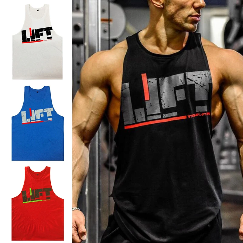 

Men Gym Singlet Tank Tops Loose Breathable Bodybuilding Tops for Summer IK88