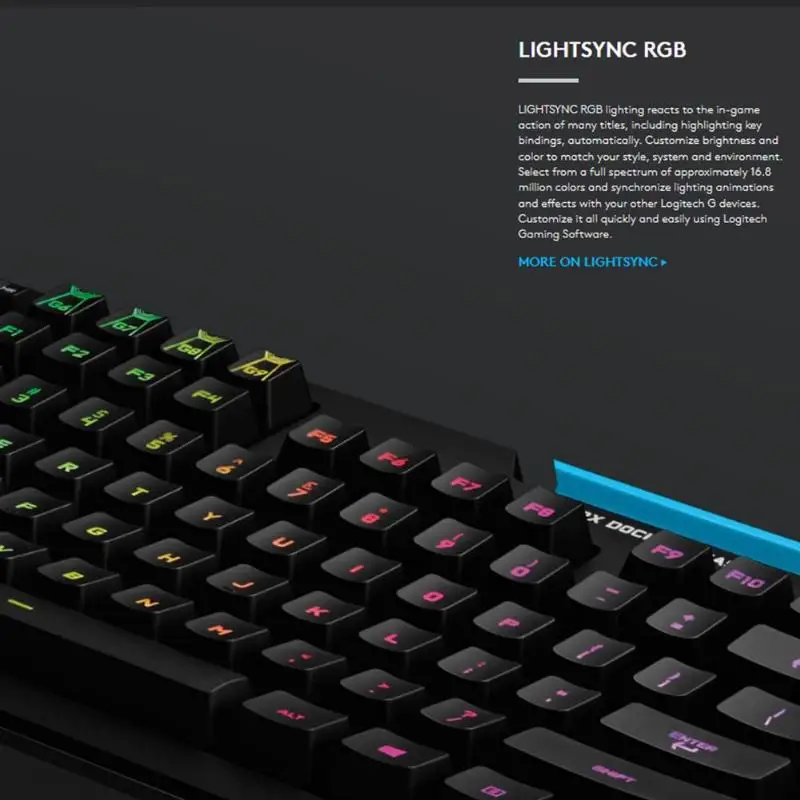 Logitech G910 Orion Spark RGB Механическая игровая клавиатура 9 Программируемая клавиша