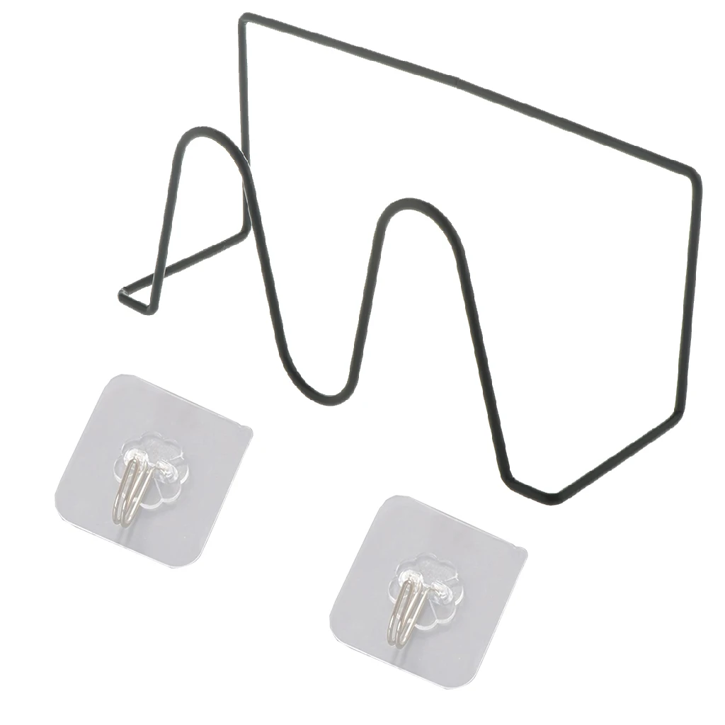 Wall-Mounted Hole-free Bathroom Slipper Rack Toilet Shelving Rack With 2 Adhesive Hooks Keep Shoes Dry