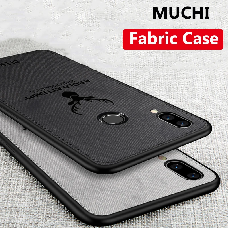 Классический тканевый чехол Muchi для Xiaomi Redmi 7 мягкая силиконовая рамка задняя