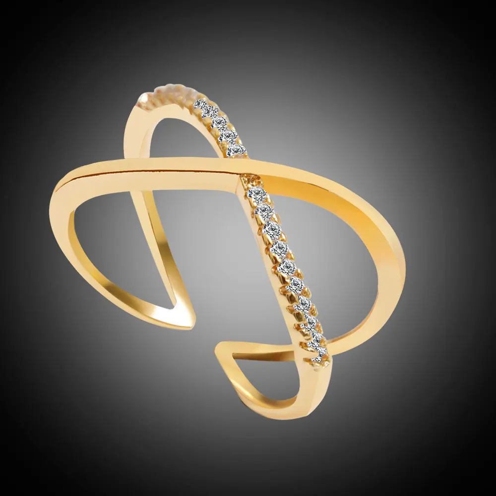 

Latest Design Brand Ring Real new Austrian Crystal Luxury Ring For Women Cross