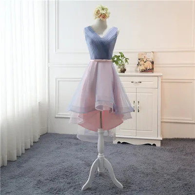 Beauty-Emily Tulle Pink Bridesmaid Dresses 2020 Short V-neck Lace Wedding  Party Gown Formal Dress Robe De Soiree - AliExpress