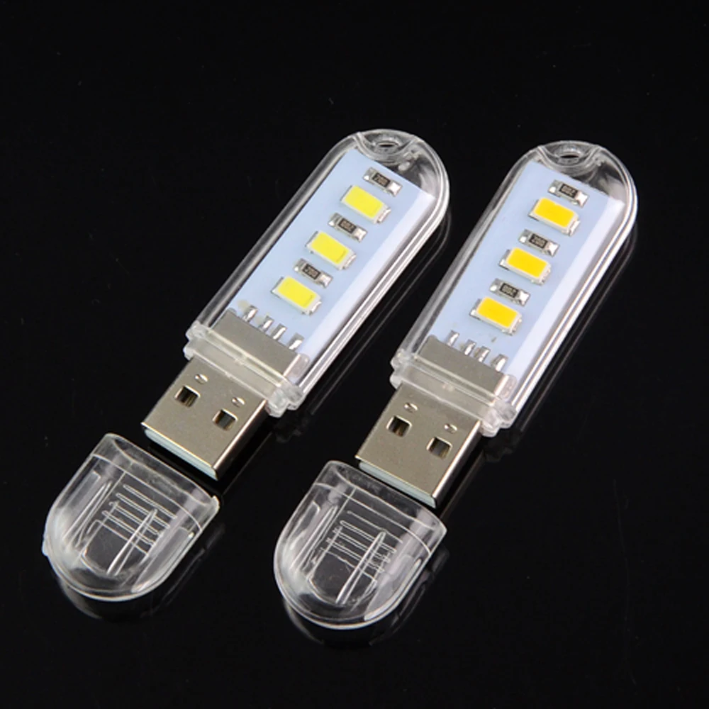 Светодиодный мини светильник SMD5730 с USB 3 светодиода лампа для чтения книг кемпинг s